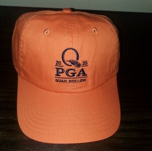 PGA Tour Orange Hat with Blue Logo
